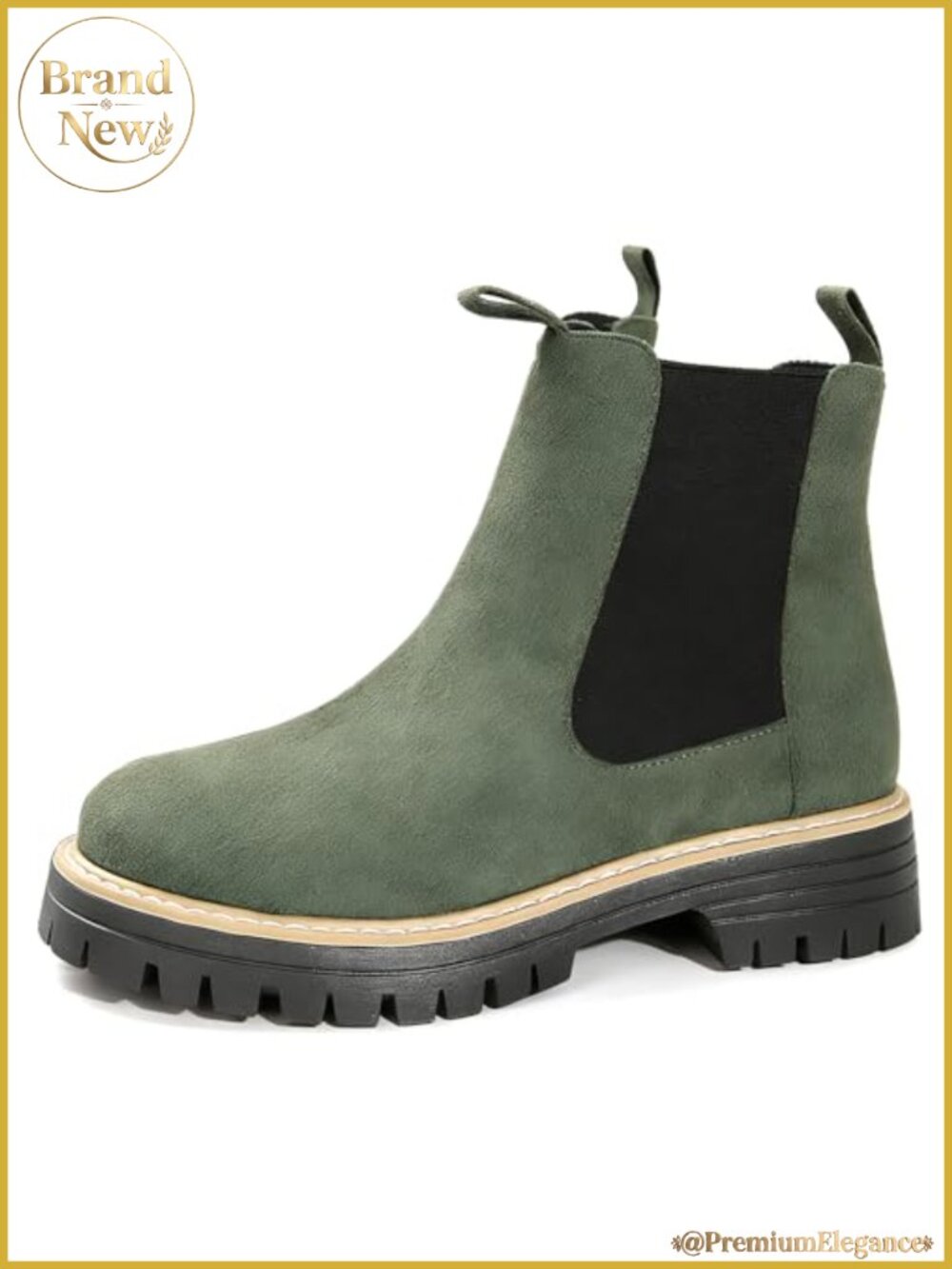 Suede Chelsea Ankle Boots Women Platform Slip On Low Wedge Work Booties